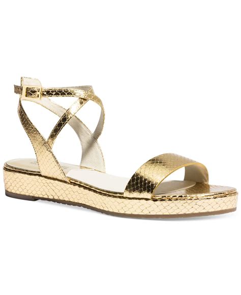 michael kors women's gold flat sandals canada|michael kors ladies gold sandals.